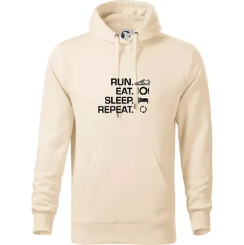 Pánská mikina Run eat sleep repeat - Mikina pánská Cape s kapucí - 4XL ( Mandlová )