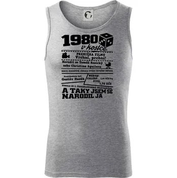 1980 v kostce - Tílko pánské Core - L ( Tmavě šedý melír )