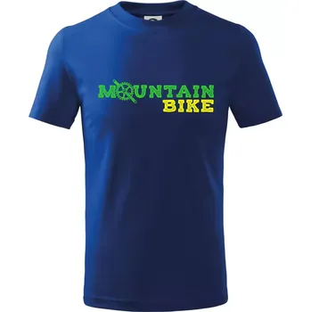 Chlapecké tričko Mountain Bike nápis - Tričko dětské bavlněné - 98 cm / 2 roky ( Královská modrá )