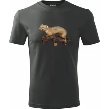 Pánská móda Grafitové tričko s Kunou - barva antracit - velikost XXL