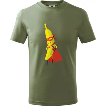 Banán superman - Tričko dětské bavlněné - 134 cm/8 let ( Khaki )