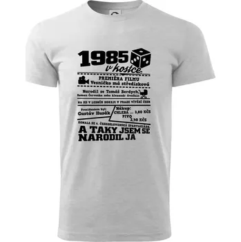 1985 v kostce - Triko extra velké (5-8XL) - 7XL ( Světlešedý Melír )