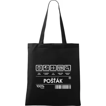 Nákupní taška Čárový kód pošťák - Taška bavlněná - 42 x 38 cm ( Černá )