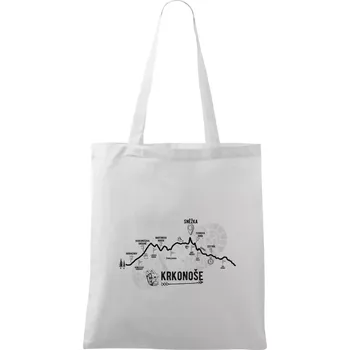 Nákupní taška Profil Krkonoše - Taška bavlněná - 42 x 38 cm ( Bílá )