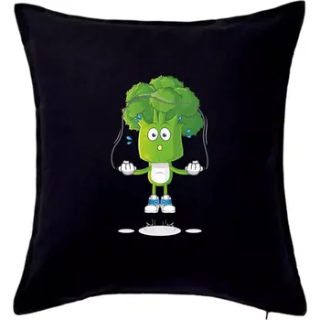 Polštář Brokolice a švihadlo - Polštář 50x50 - 50x50 - Pouze potah ( Černá )