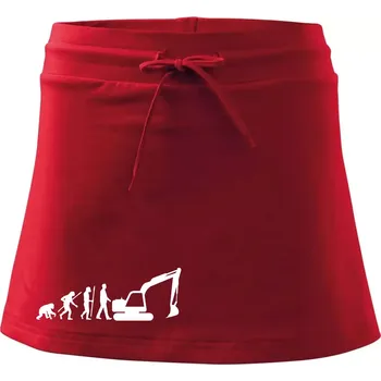 Dámská sukně Evoluce bagr velký - Sportovní sukně - two in one - M ( Červená )