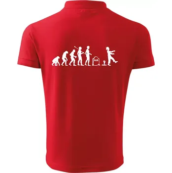 Pánská košile Evoluce Zombie (Hana-creative) - Polokošile pánská Pique Polo 203 - 5XL ( Červená )