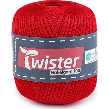 Příze Bavlněná příze háčkovací Häkelgarn 100 g, barva 7 (035) červená