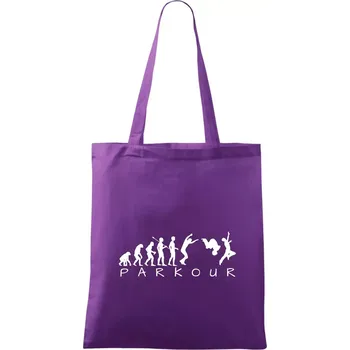 Parkour evoluce - Taška bavlněná - 42 x 38 cm ( Fialová )