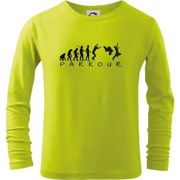 Dětská móda Parkour evoluce - Triko dětské Long Sleeve - 104-110cm / 3-4 roky ( Limetková )