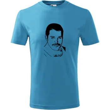 Chlapecké oblečení Tyrkysové dětské tričko Freddie Mercury - barva tyrkysová - velikost 6let