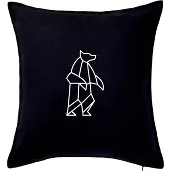 Polštář Geometrie lední medvěd stojící - Polštář 50x50 - 50x50 - Pouze potah ( Černá )
