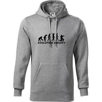 Pánská mikina Evoluce airsoft - Mikina pánská Cape s kapucí - 5XL ( Tmavě šedý melír )