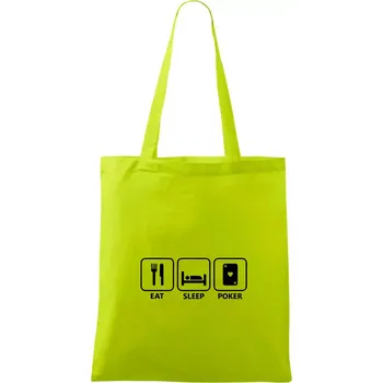 Eat sleep poker - Taška bavlněná - 42 x 38 cm ( Limetková )