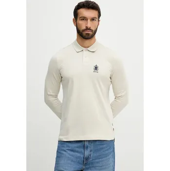 Pánské tričko Bavlněné tričko s dlouhým rukávem Aeronautica Militare PO1886UJ00703 béžová 80X, vel. S