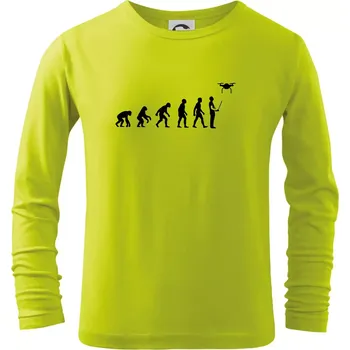 Dětská móda Dron evoluce - Triko dětské Long Sleeve - 158 cm/12 let ( Limetková )