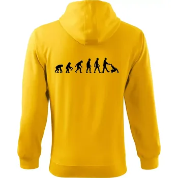 Pánská mikina Evoluce tatínek - Mikina s kapucí na zip trendy zipper - 3XL ( Žlutá )