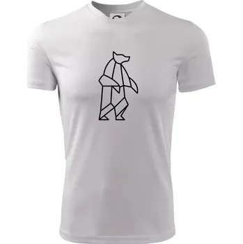 Chlapecké oblečení Geometrie lední medvěd stojící - Dětské triko sportovní (dresovina) - 146 cm/10 let ( Bílá )