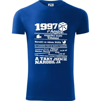 Pánské oblečení 1997 v kostce - Viper FIT - Pánské zůžené tričko - 3XL ( Královská modrá )