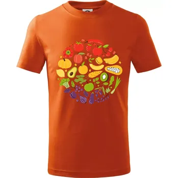 Chlapecké tričko Zelenina v kruhu - Tričko dětské bavlněné - 158 cm/12 let ( Oranžová )