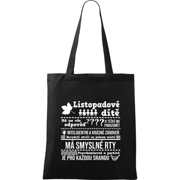 Nákupní taška Narozeniny listopad - Taška bavlněná - 42 x 38 cm ( Černá )