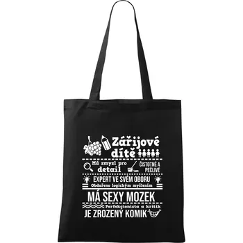 Nákupní taška Narozeniny září - Taška bavlněná - 42 x 38 cm ( Černá )