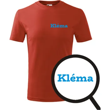 Červené dětské tričko Kléma - dětské tričko se jménem - barva červená - velikost 8let