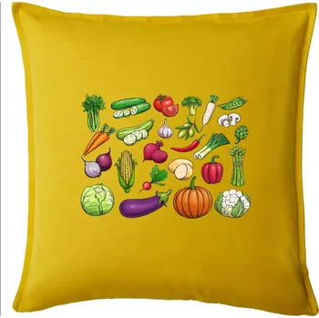 Polštář Zelenina ze zahrádky - Polštář 50x50 - 50x50 - Pouze potah ( Žlutá )
