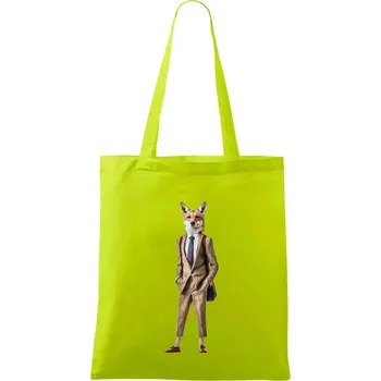 Vlk elegán - Taška bavlněná - 42 x 38 cm ( Limetková )