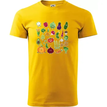 Pánské tričko Veselá zelenina - Triko extra velké (5-8XL) - 6XL ( Žlutá )