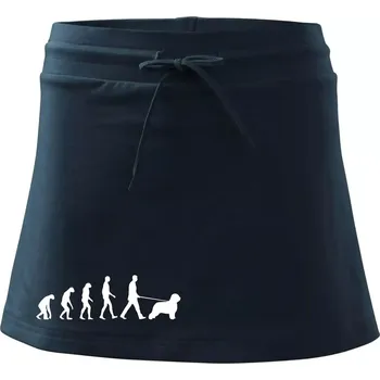 Dámská sukně Evoluce pes Briard - Sportovní sukně - two in one - L ( Námořní modrá (velmi tmavá - téměř černá) )