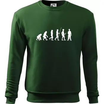 Chlapecké tričko Evoluce zedník zbiječka - Mikina Essential dětská - 146 cm/10 let ( Lahvově zelená )