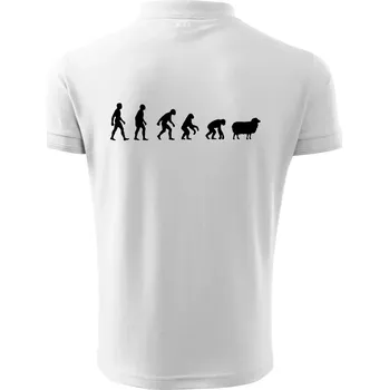 Pánská košile Evoluce ovce - Polokošile pánská Pique Polo 203 - 5XL ( Bílá )