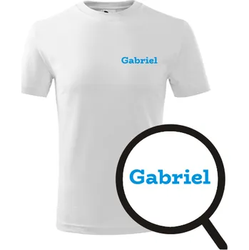 Chlapecké oblečení Bílé dětské tričko Gabriel - dětské tričko se jménem - barva bílá - velikost 8let