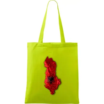 Mapa Albánie reliéf hor - Taška bavlněná - 42 x 38 cm ( Limetková )