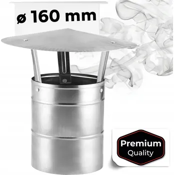 Komín Kryt trubky kouřový Fi 160 NEREZOVÝ komínový nástavec na trubku