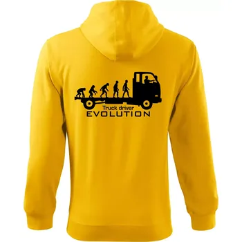 Pánská mikina Truck driver evolution - Mikina s kapucí na zip trendy zipper - M ( Žlutá )