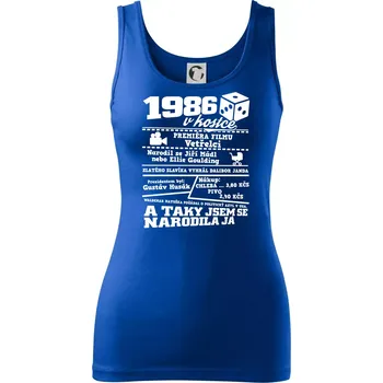 Dámské tričko 1986 v kostce - Dámské tílko - M ( Královská modrá )
