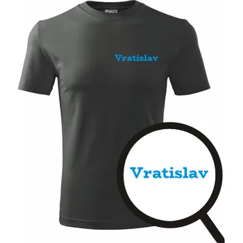 Grafitové tričko Vratislav - tričko se jménem - barva antracit - velikost M