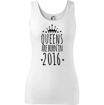 Dámské tričko Queens are born in 2016 - Dámské tílko - XS ( Bílá )