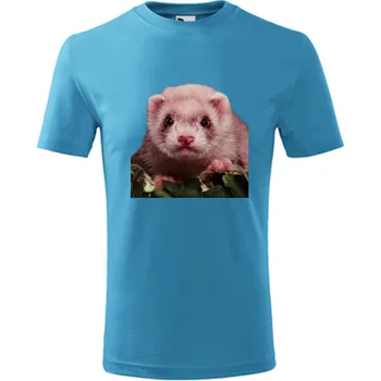 Dětská móda Tyrkysové dětské tričko s fretkou - barva tyrkysová - velikost 4roky