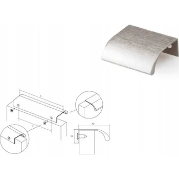 Nábytkové kování Nábytková úchytka VIEFE 32 s hranou z nerezové ocel