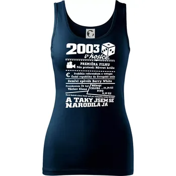 Dámské tričko 2003 v kostce - Dámské tílko - M ( Námořní modrá (velmi tmavá - téměř černá) )