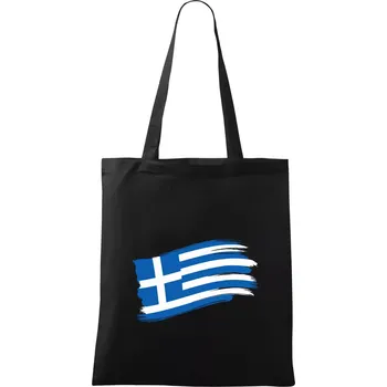 Řecko vlajka - štětkou - Taška bavlněná - 42 x 38 cm ( Černá )
