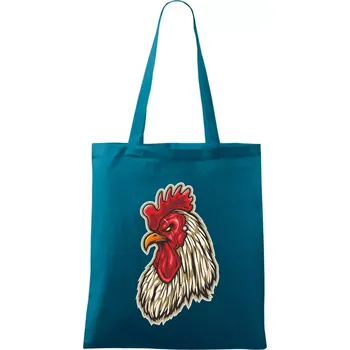 Kohout naštvaný - Taška bavlněná - 42 x 38 cm ( Petrolejová )