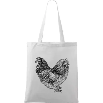 Slepice černobílá - Taška bavlněná - 42 x 38 cm ( Bílá )