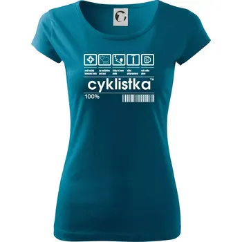 Dámské oblečení Čárový kód - Cyklistka - Dámské triko Pure - L ( Petrolejová )