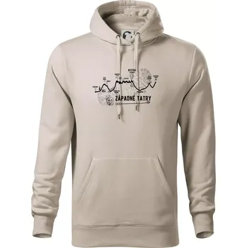 Pánská mikina Profil kopca Západné tatry - Mikina pánská Cape s kapucí - M ( Ledově šedá )