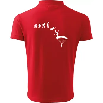 Pánská košile Evoluce parašutista seskok - Polokošile pánská Pique Polo 203 - XL ( Červená )