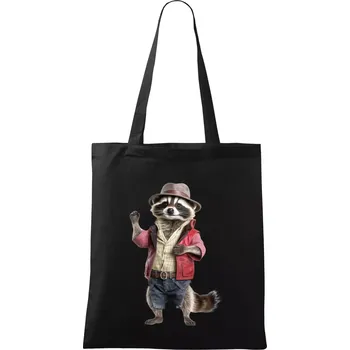 Mýval v košili - Taška bavlněná - 42 x 38 cm ( Černá )